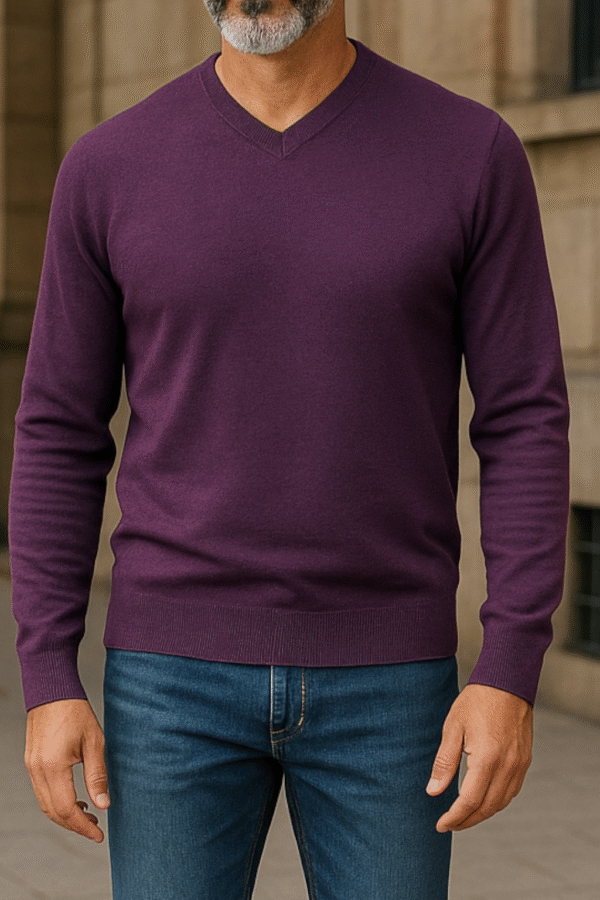 Merrino Wool | V-Neck | Mulberry