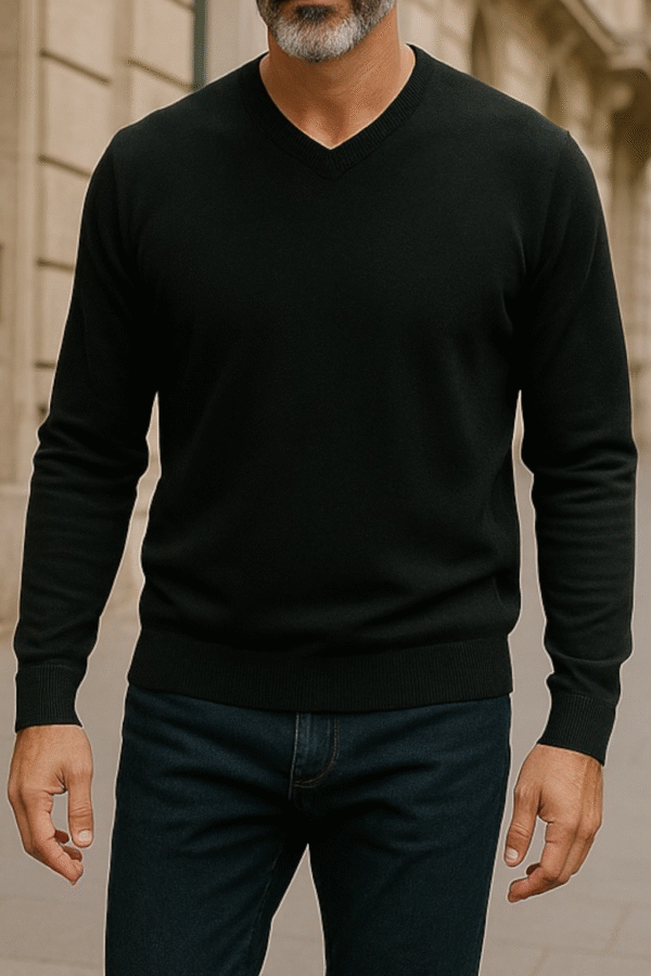 Merrino Wool | V-Neck | Black