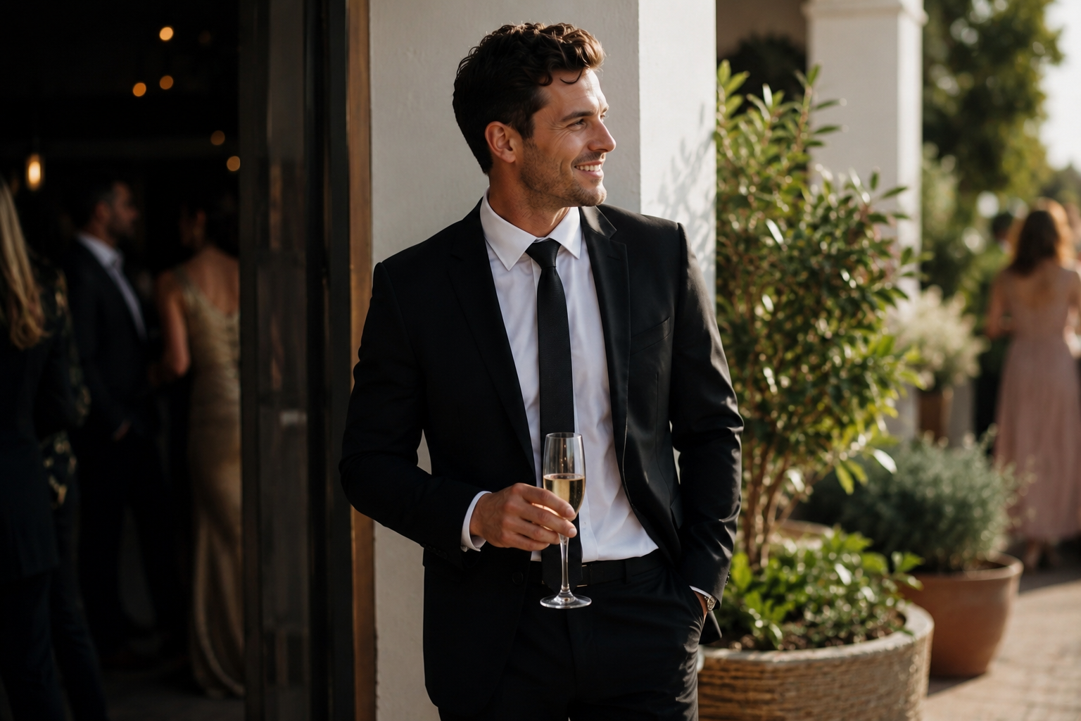 can you wear black suit to wedding